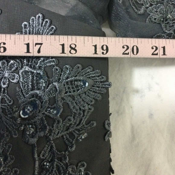 VNAIX BRIDAL SIZE 14 1x plus grey embroidered embellished maxi dress NEW - Picture 7 of 10